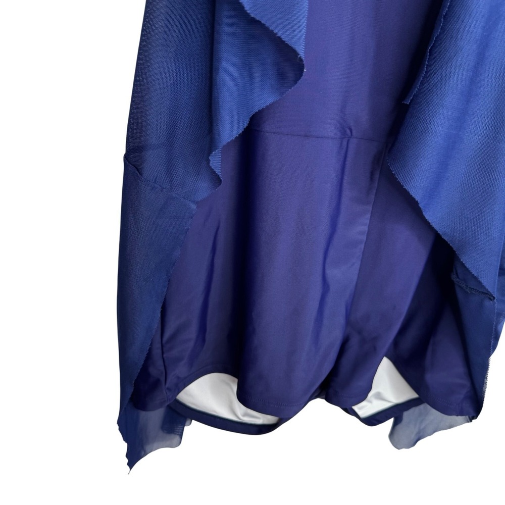 Blue & Navy Halter Swimdress Skirted Boyshorts Attached‎ One-Piece Swimsuit 4XL - Picture 2 of 9